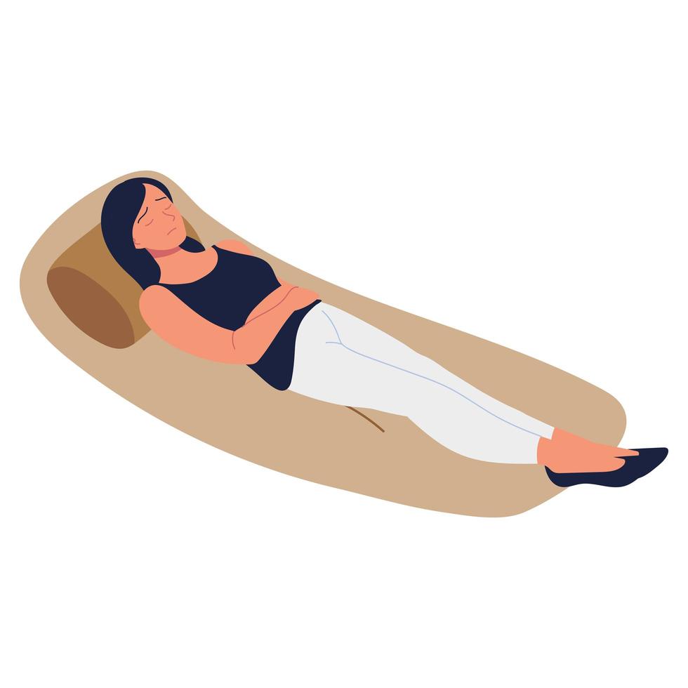 sad woman resting vector