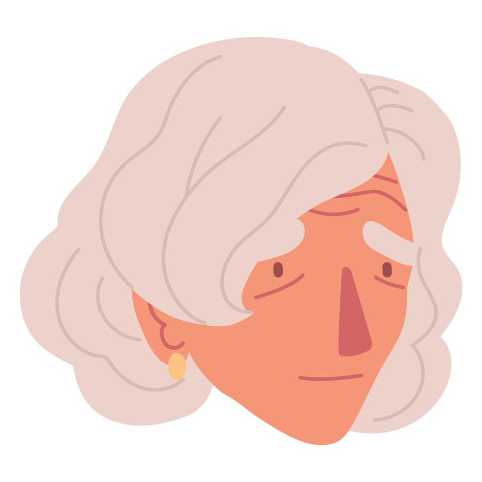 elder woman face vector