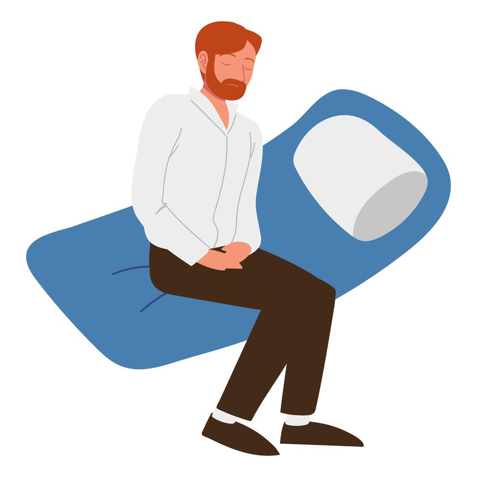 bearded man depressed vector