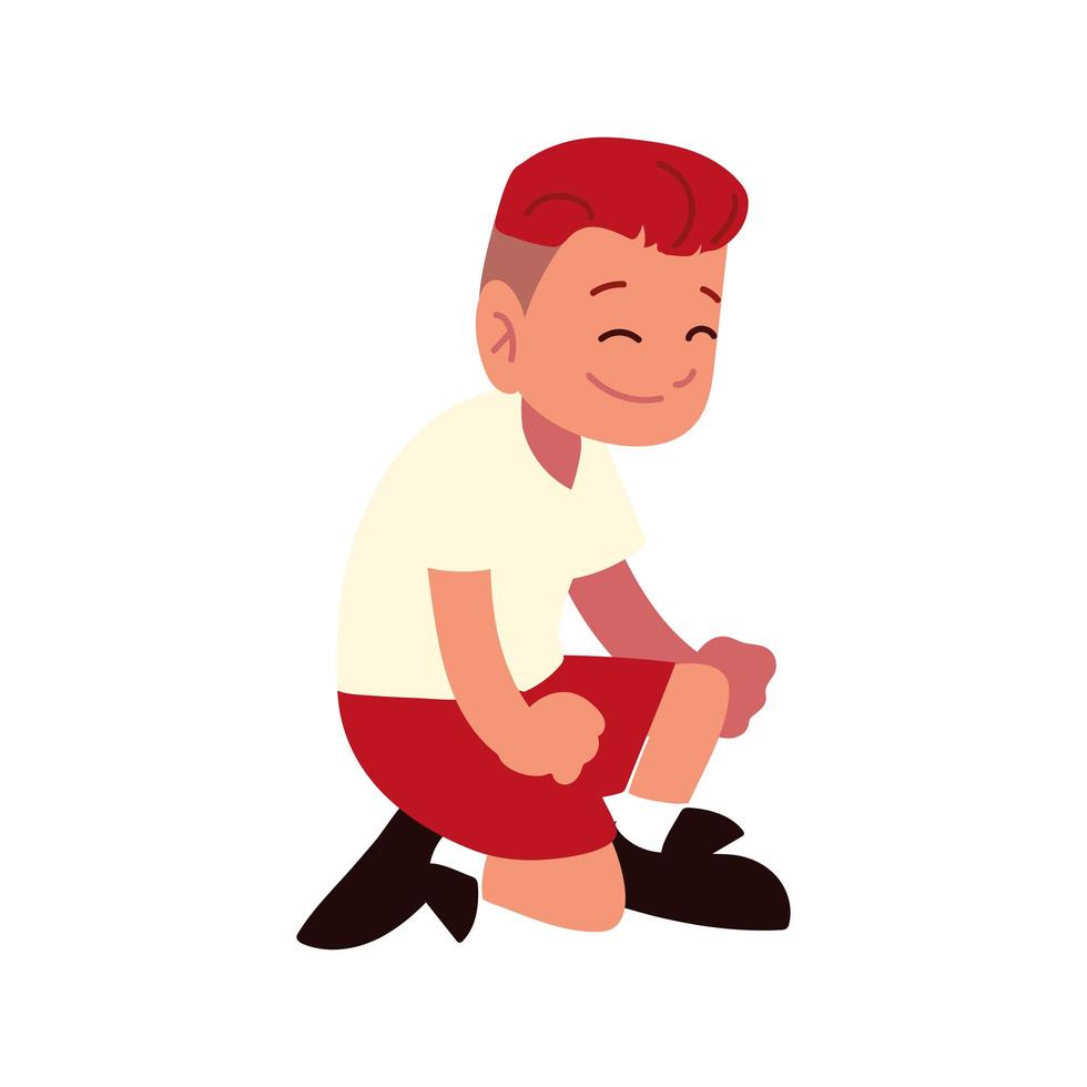 little boy sitting vector