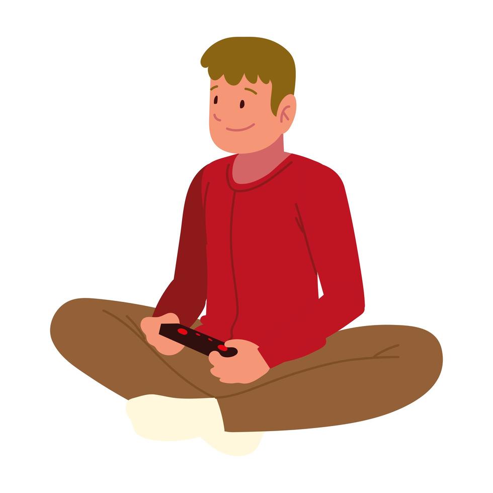 man with control video game vector