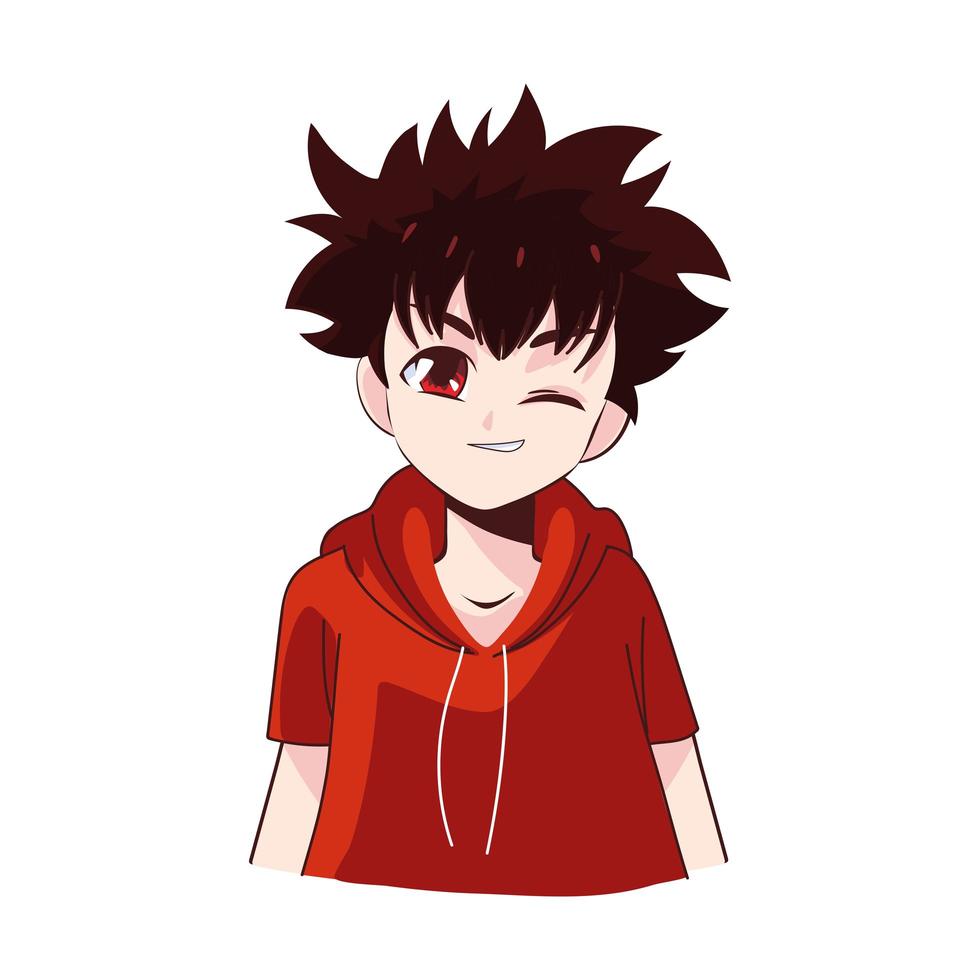 cute boy manga vector