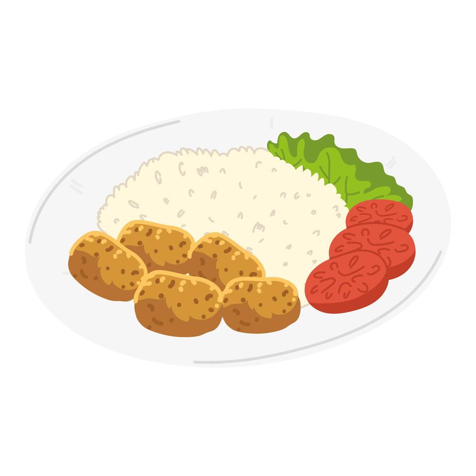 arabic food falafel vector