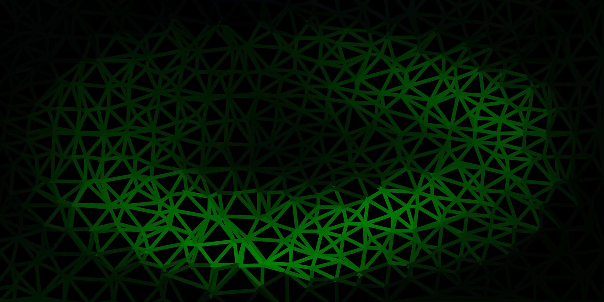 Dark green vector triangle mosaic background