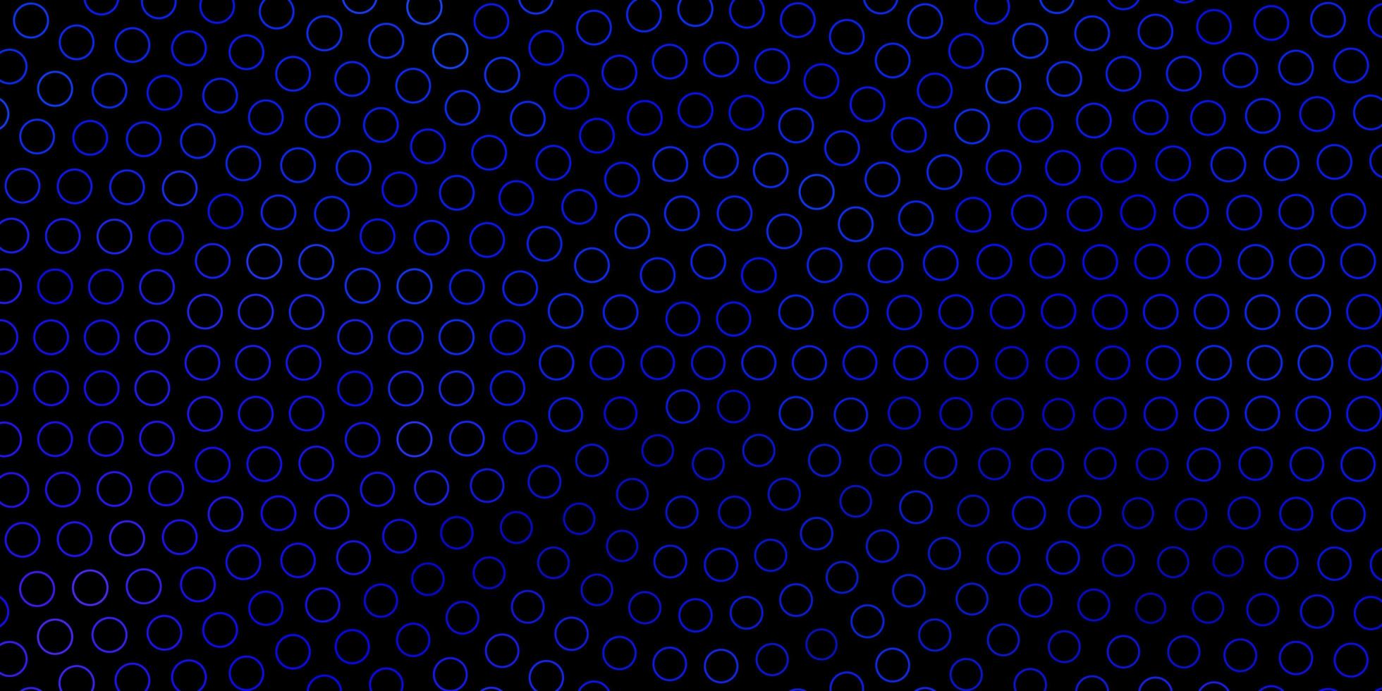 Fondo de vector azul oscuro con círculos ilustración colorida con puntos degradados en patrón de estilo natural para páginas de destino de sitios web