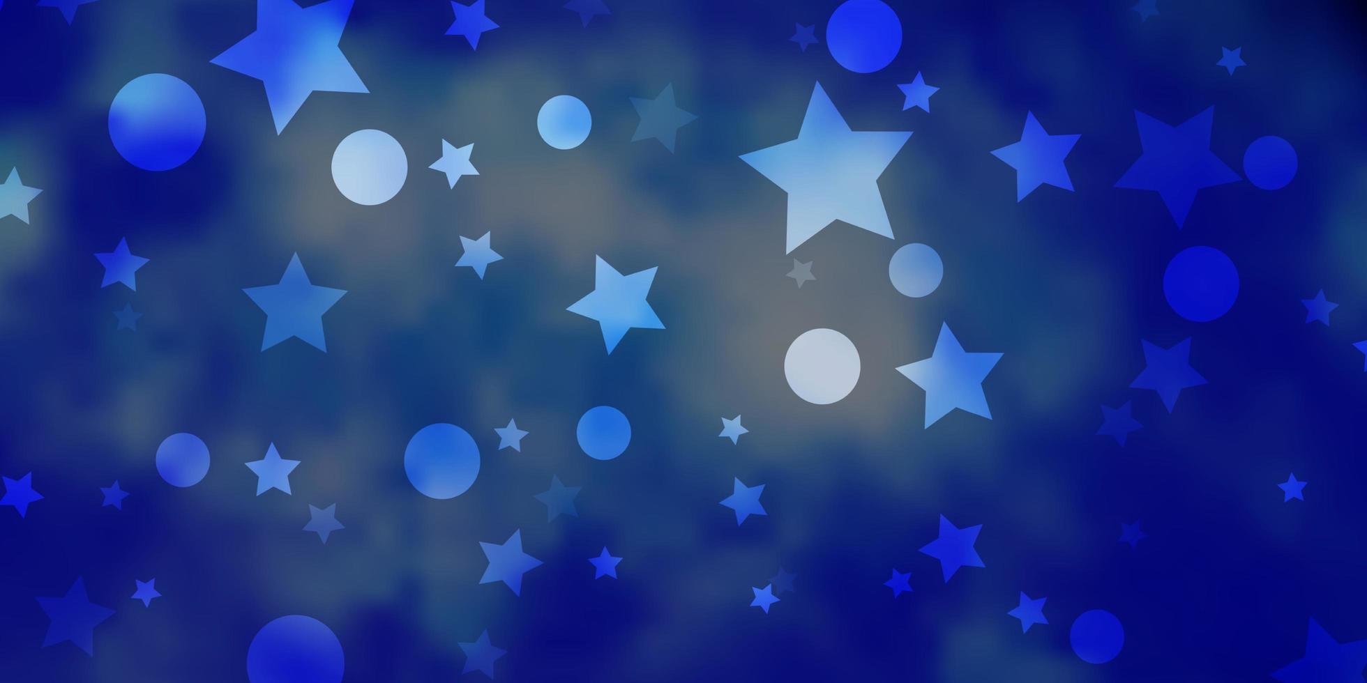 Light BLUE vector pattern with circles stars Abstract design in gradient style with bubbles stars Design for wallpaper fabric makers
