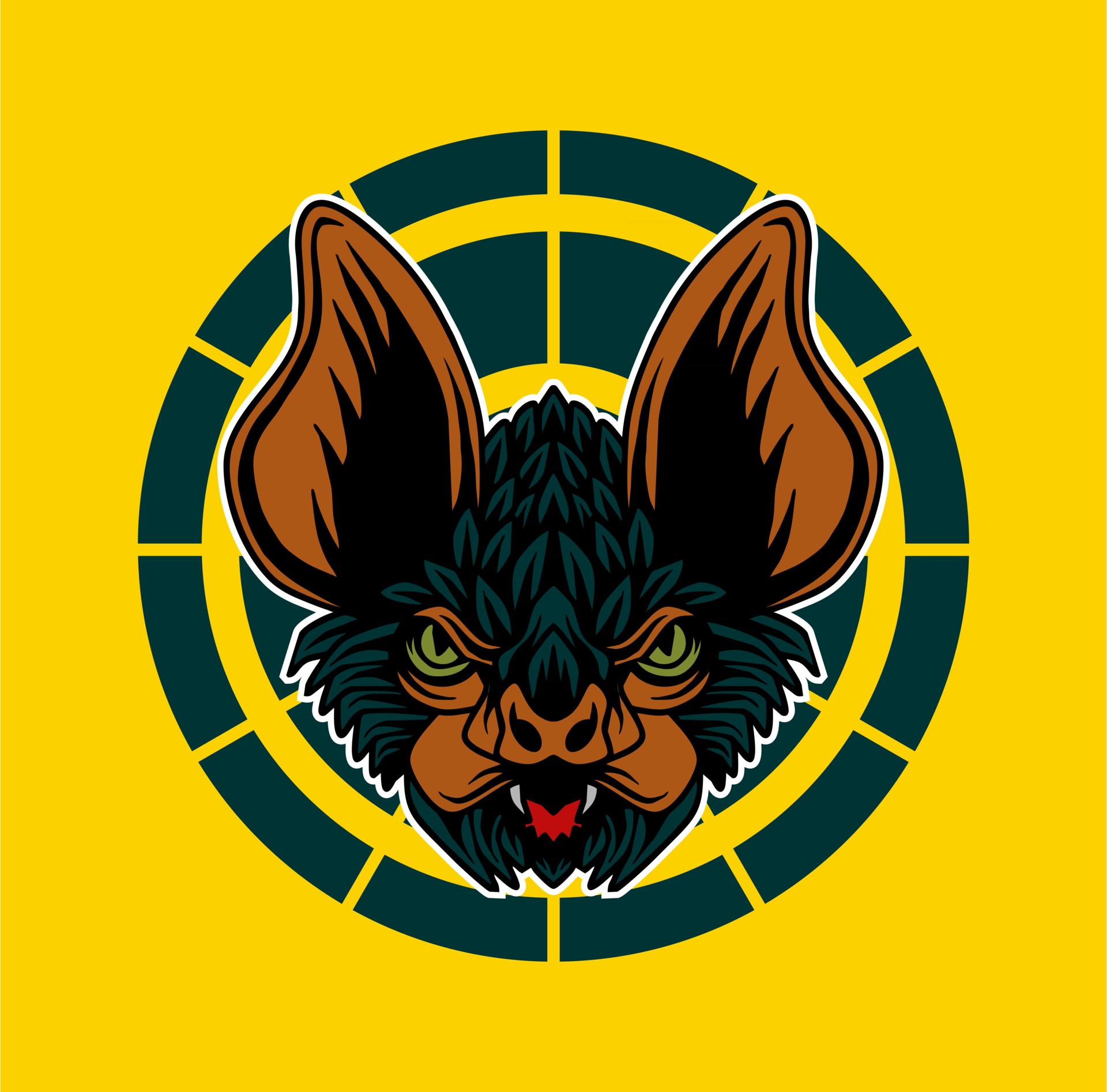 Bat head vector 2625297 Vector Art at Vecteezy