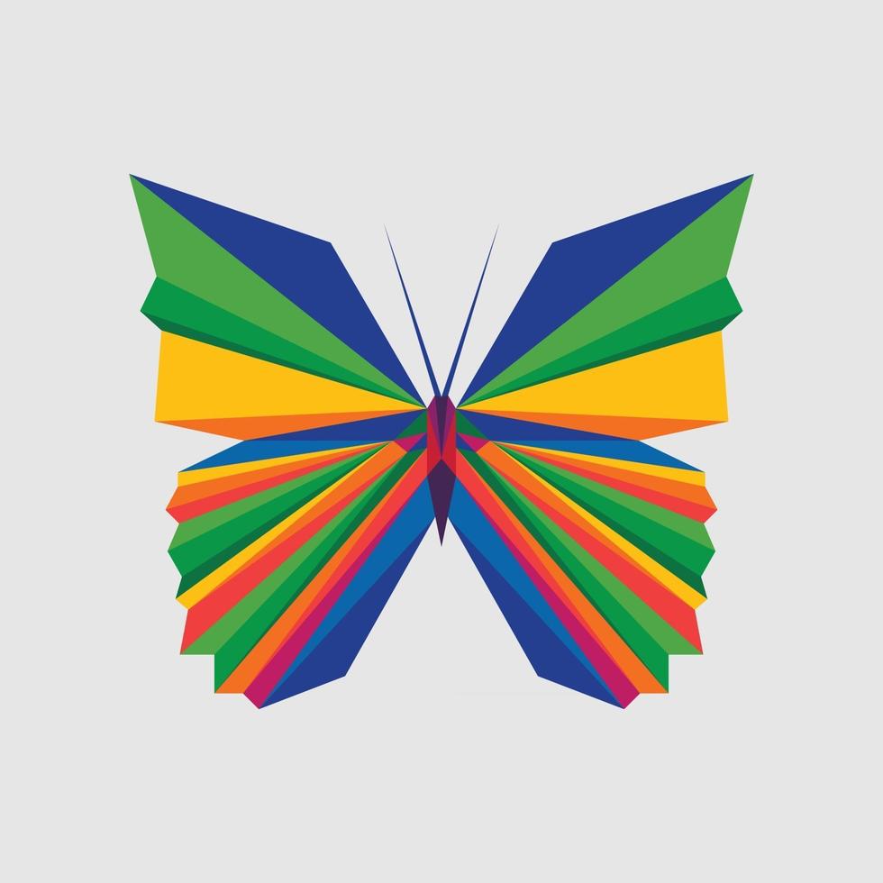 diseño poligonal mariposa vector