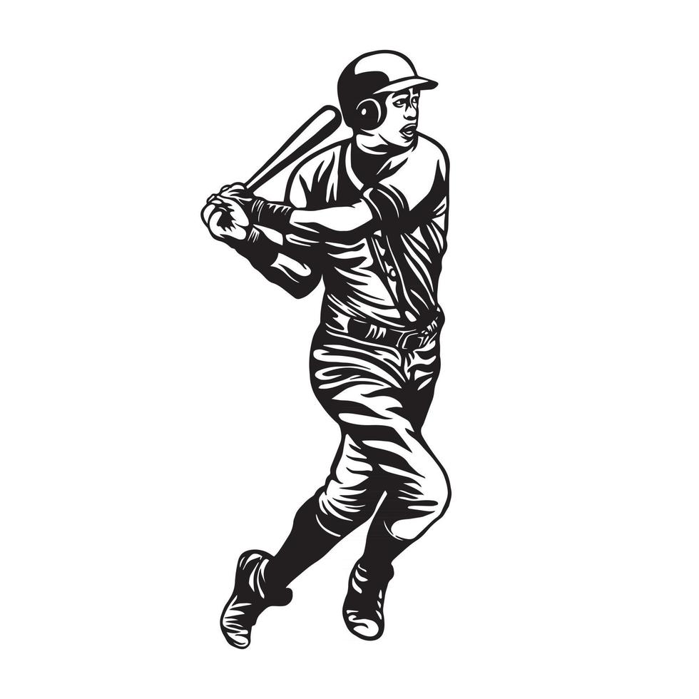 Lineart baseball illustration vector