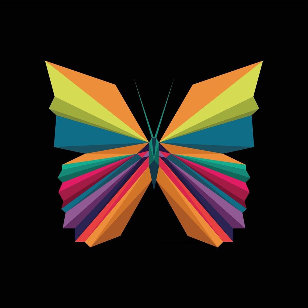 mariposa poligonal abstracta vector