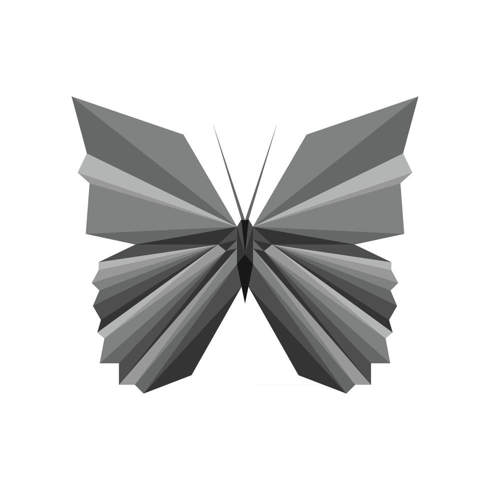 diseño poligonal mariposa vector