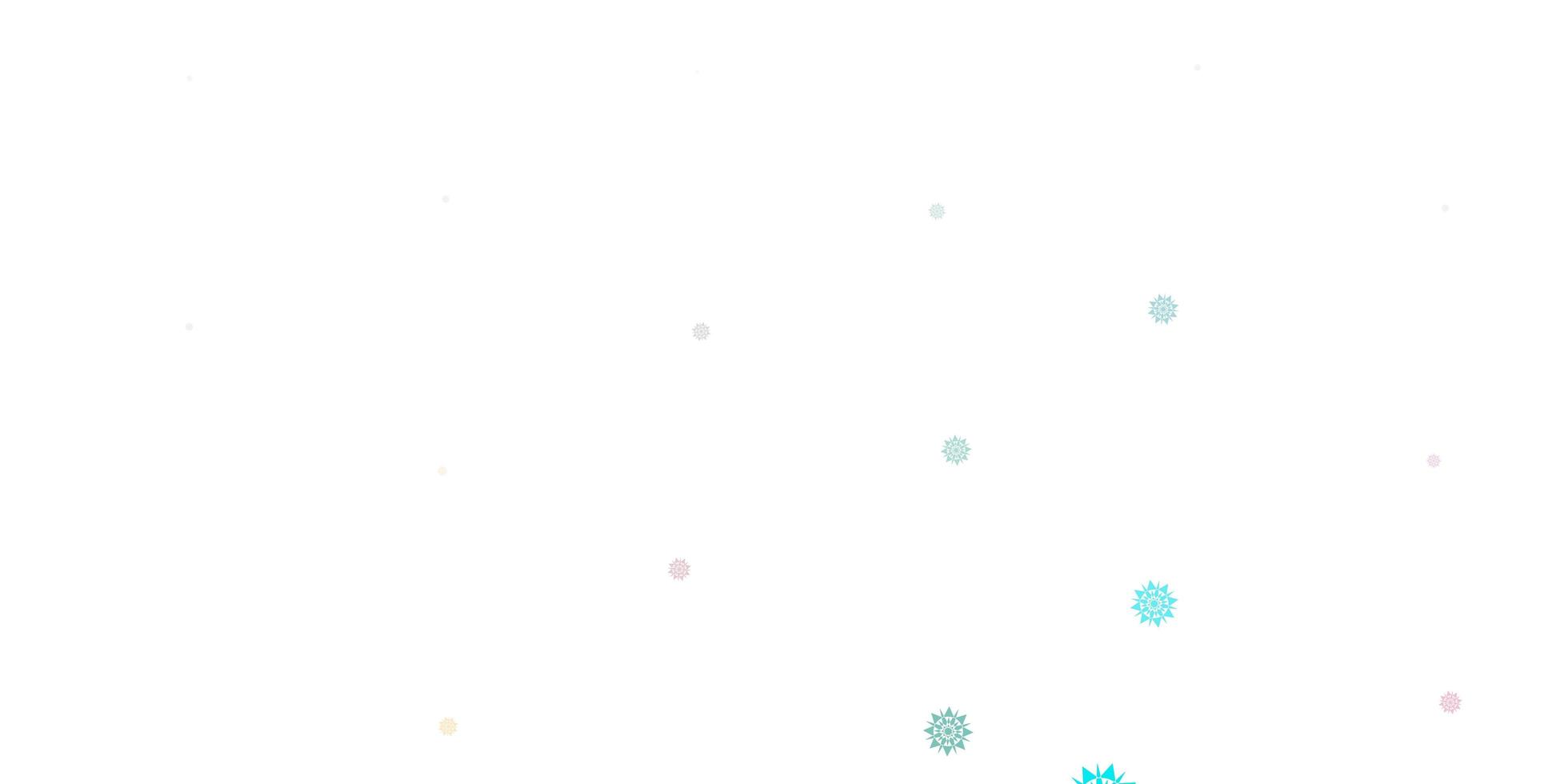 Light green red vector pattern with colored snowflakes