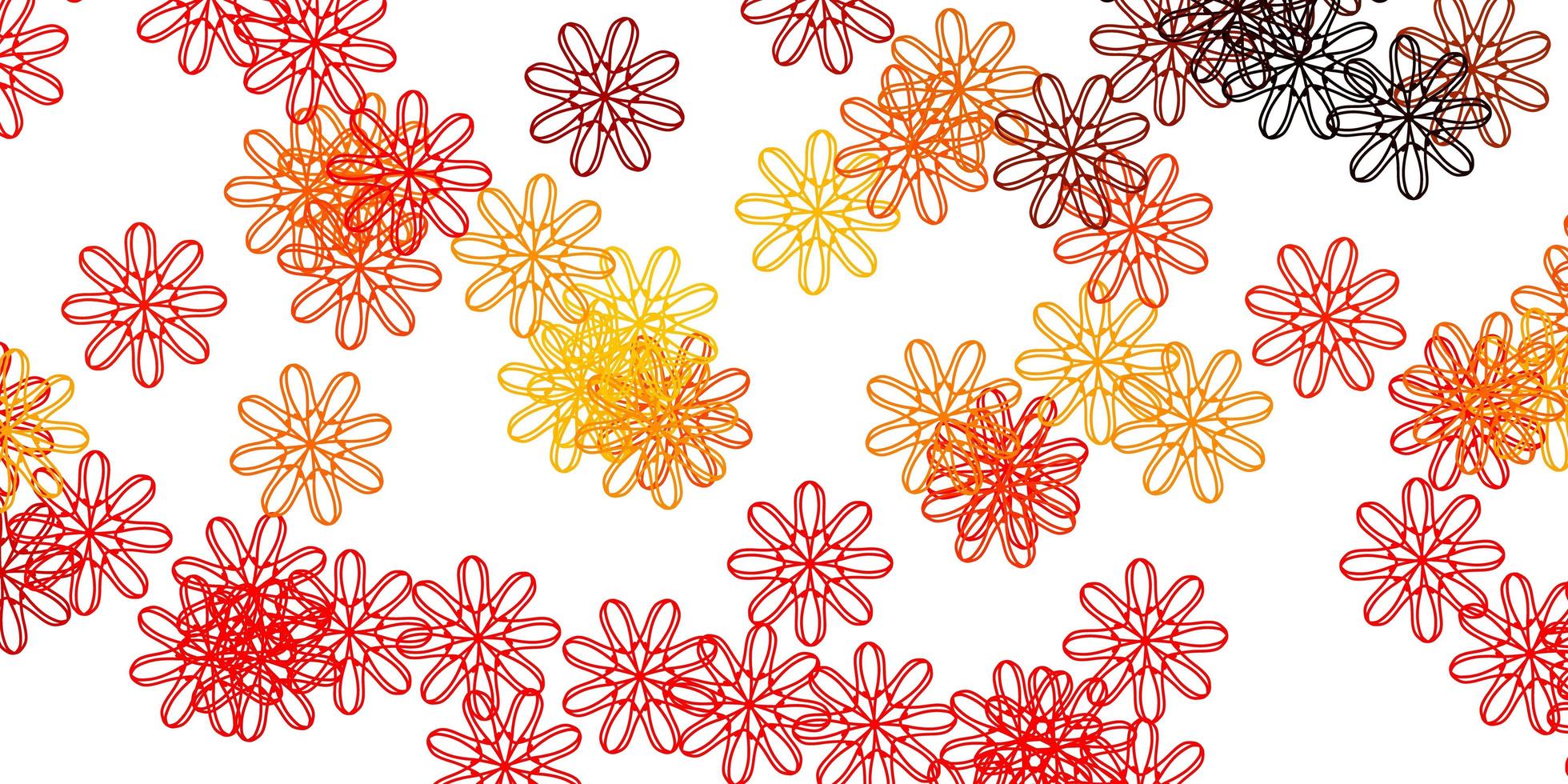 Fondo natural de vector naranja claro con flores