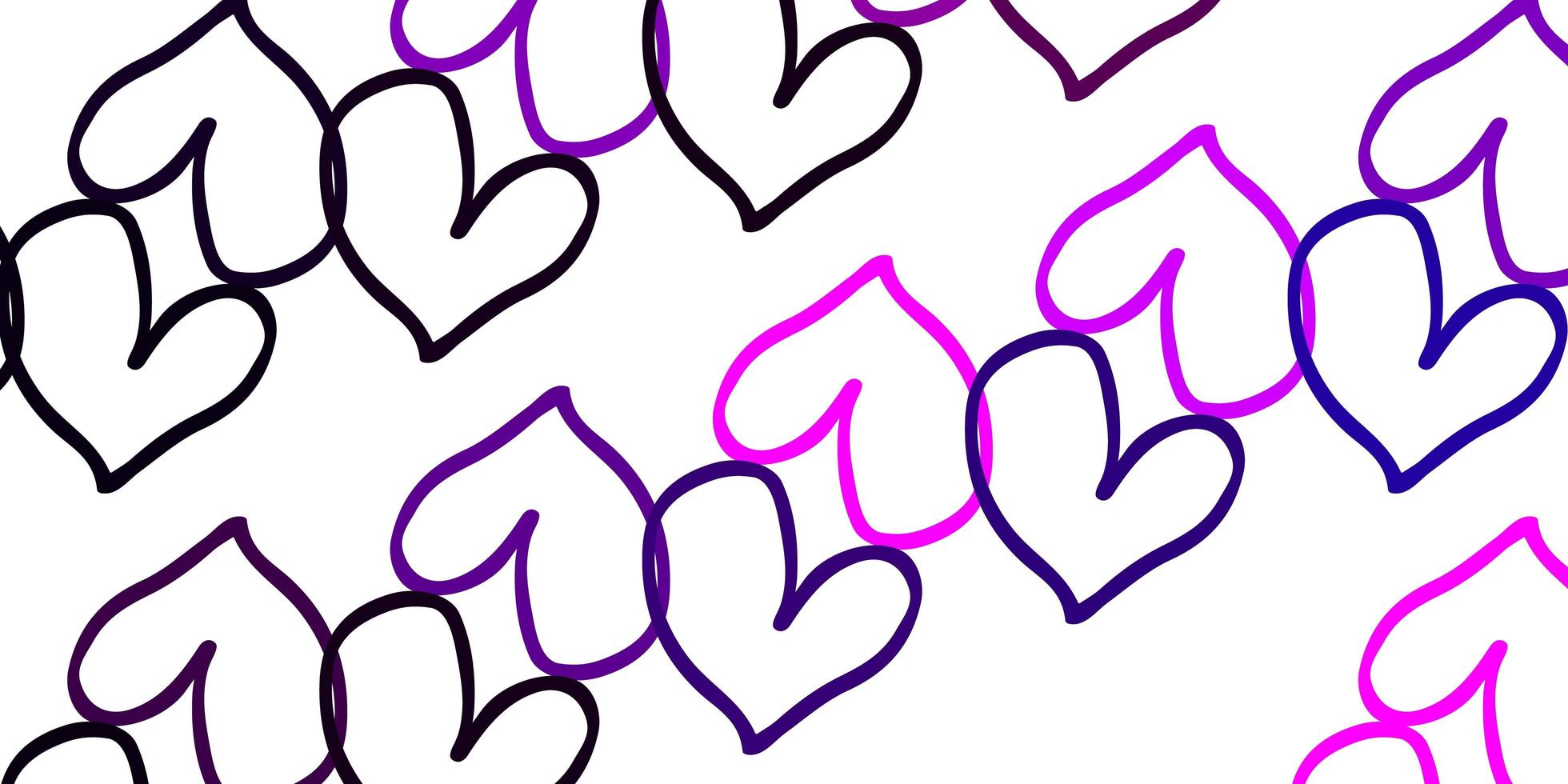 Light Pink vector background with Shining hearts
