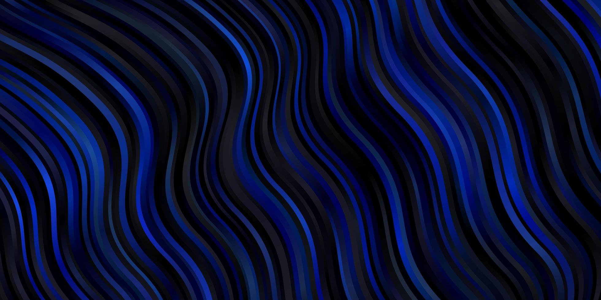 Plantilla de vector azul oscuro con líneas ilustración brillante con plantilla de arcos circulares degradados para teléfonos móviles