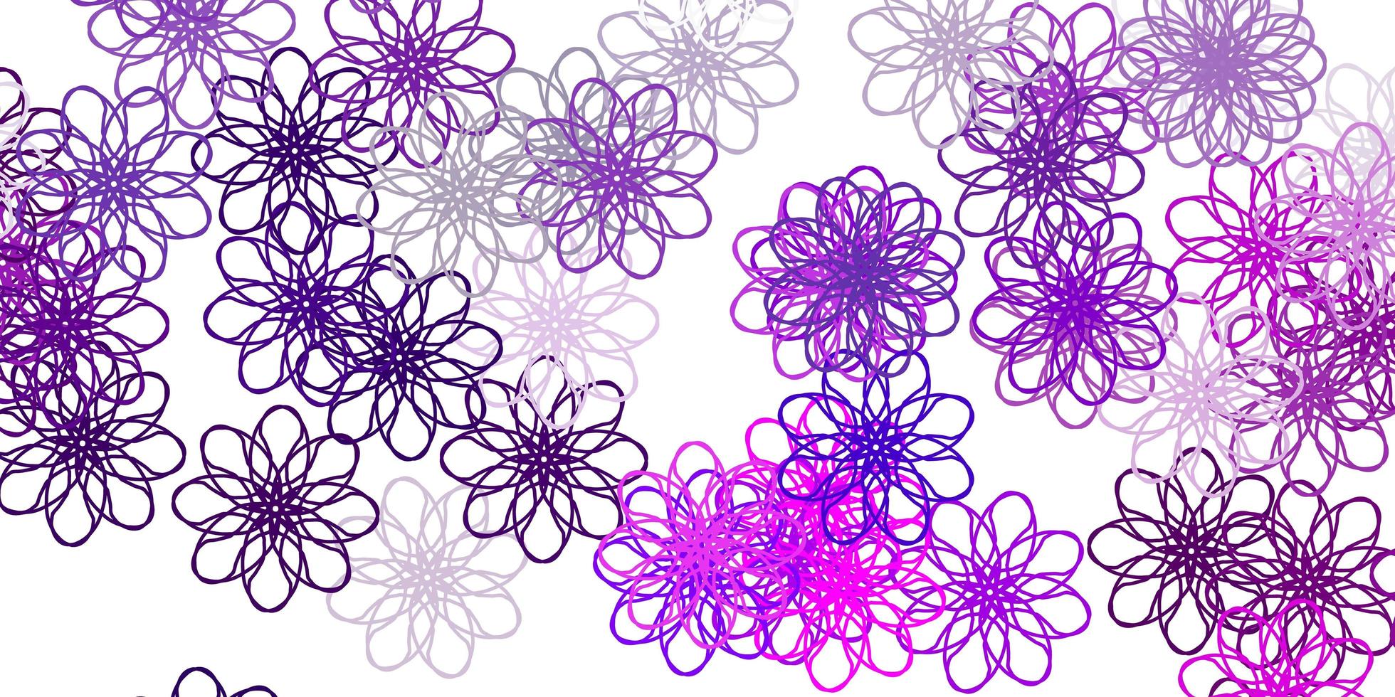 textura de doodle de vector rosa claro con flores