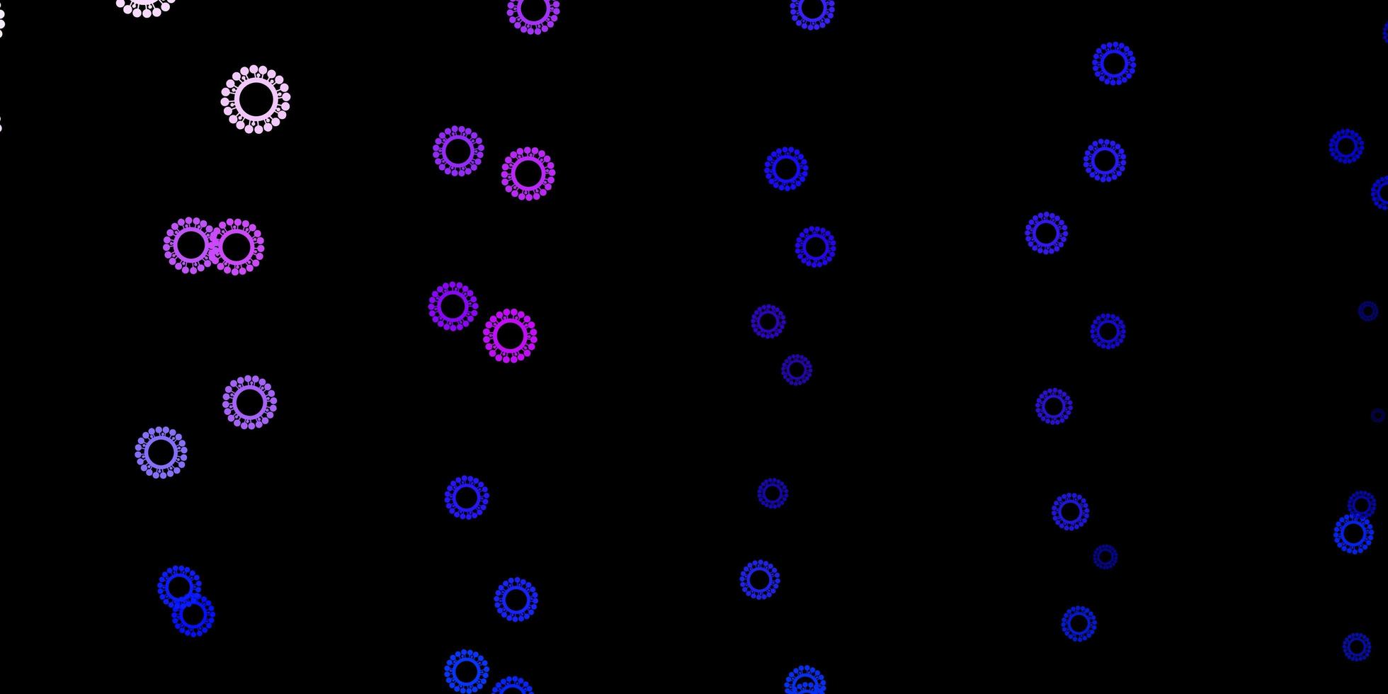 Plantilla de vector azul rosa oscuro con signos de gripe