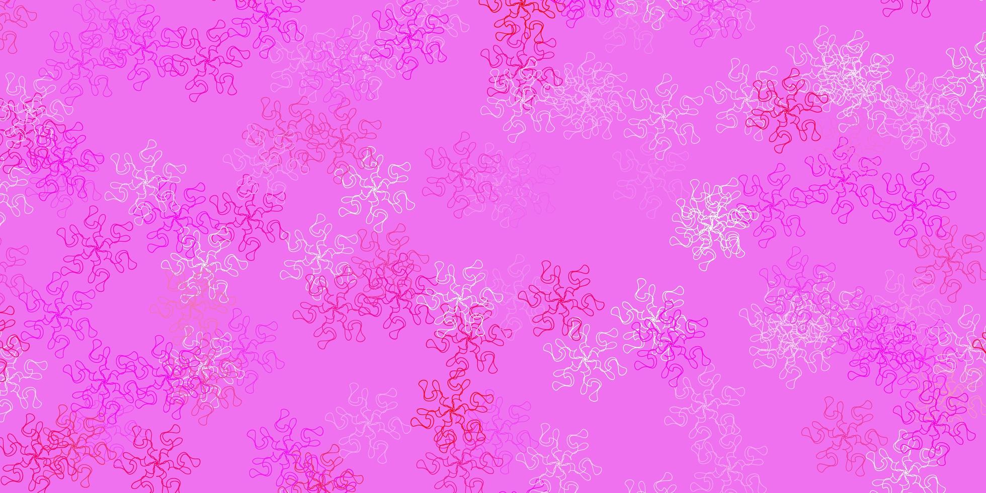Light pink vector doodle pattern with flowers