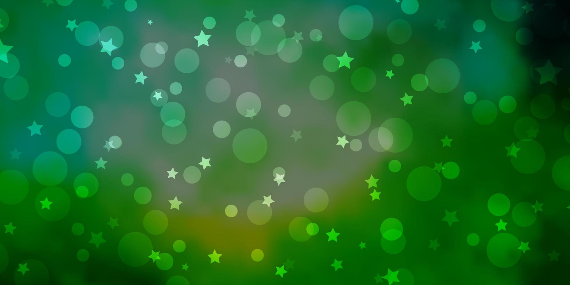 Fondo de vector verde azul claro con círculos estrellas diseño abstracto en estilo degradado con burbujas estrellas textura para cortinas de persianas de ventana