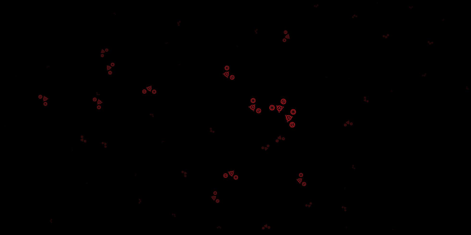 Dark Pink Red vector texture with religion symbols