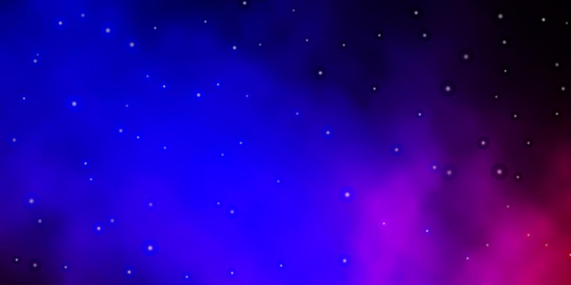 Dark Blue Red vector background with small and big stars Shining colorful illustration with small and big stars Pattern for new year ad booklets