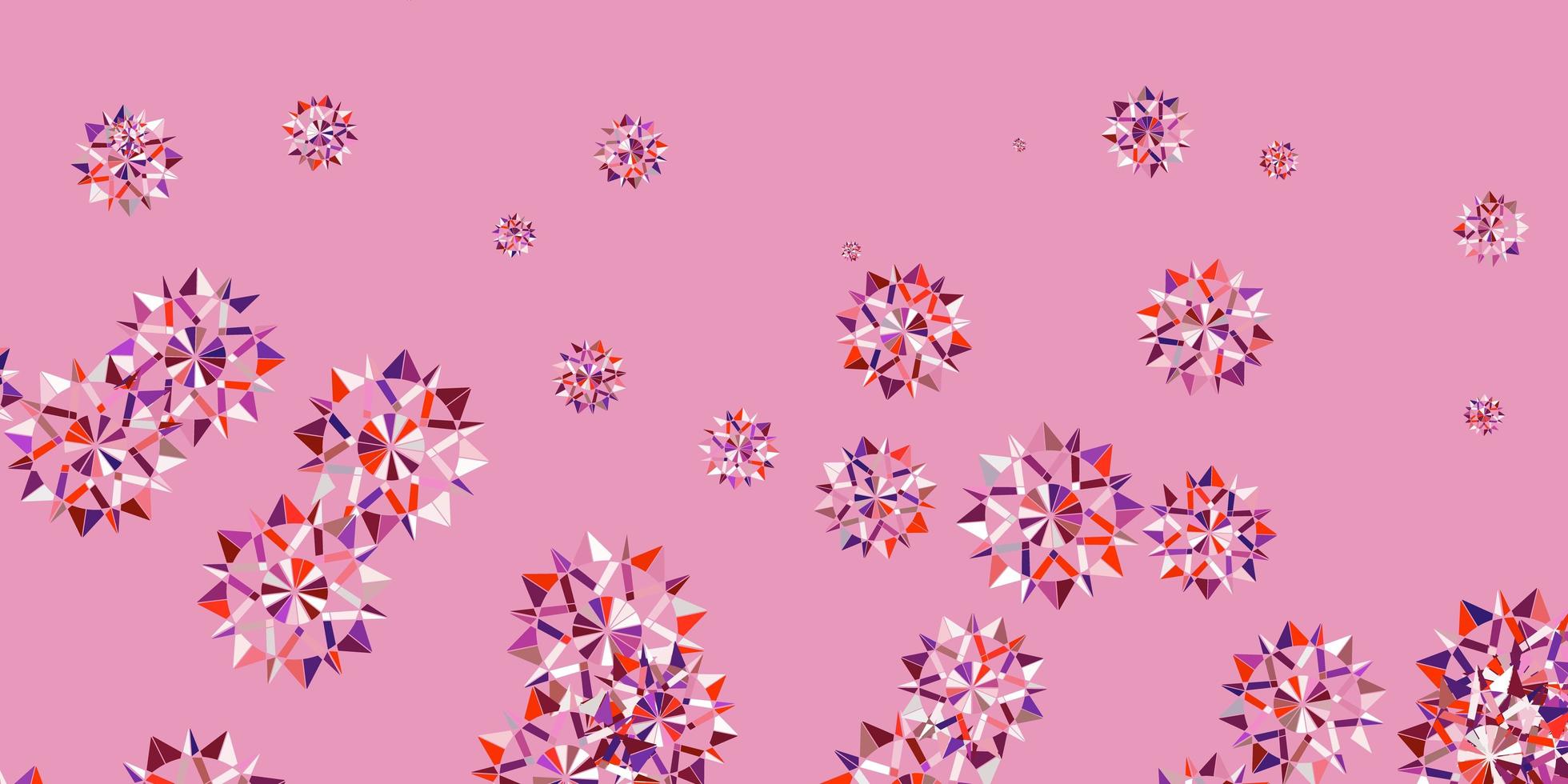 Light pink yellow vector layout with beautiful snowflakes