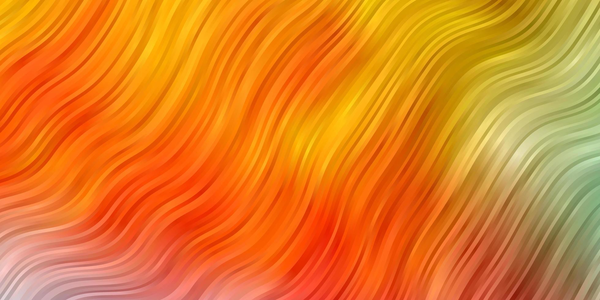 Light Blue Yellow vector background with wry lines Bright illustration with gradient circular arcs Pattern for business booklets leaflets