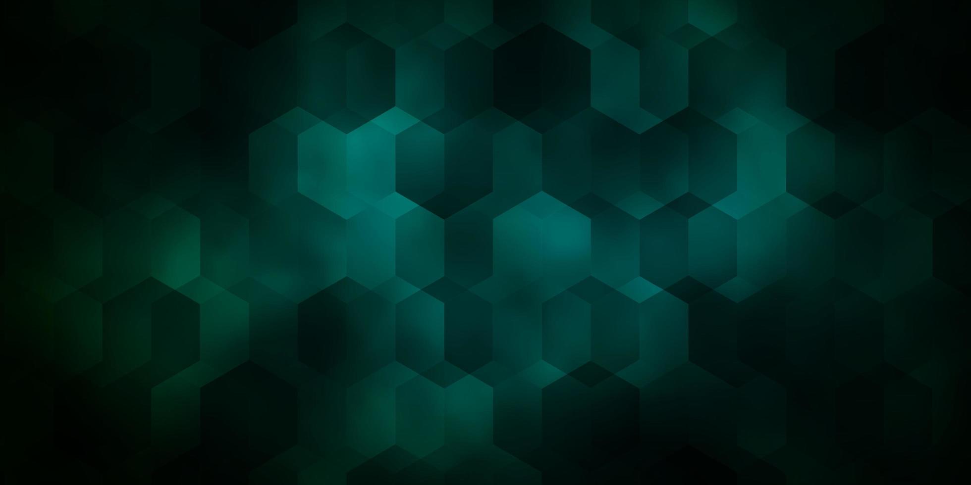 diseño de vector verde oscuro con formas hexagonales