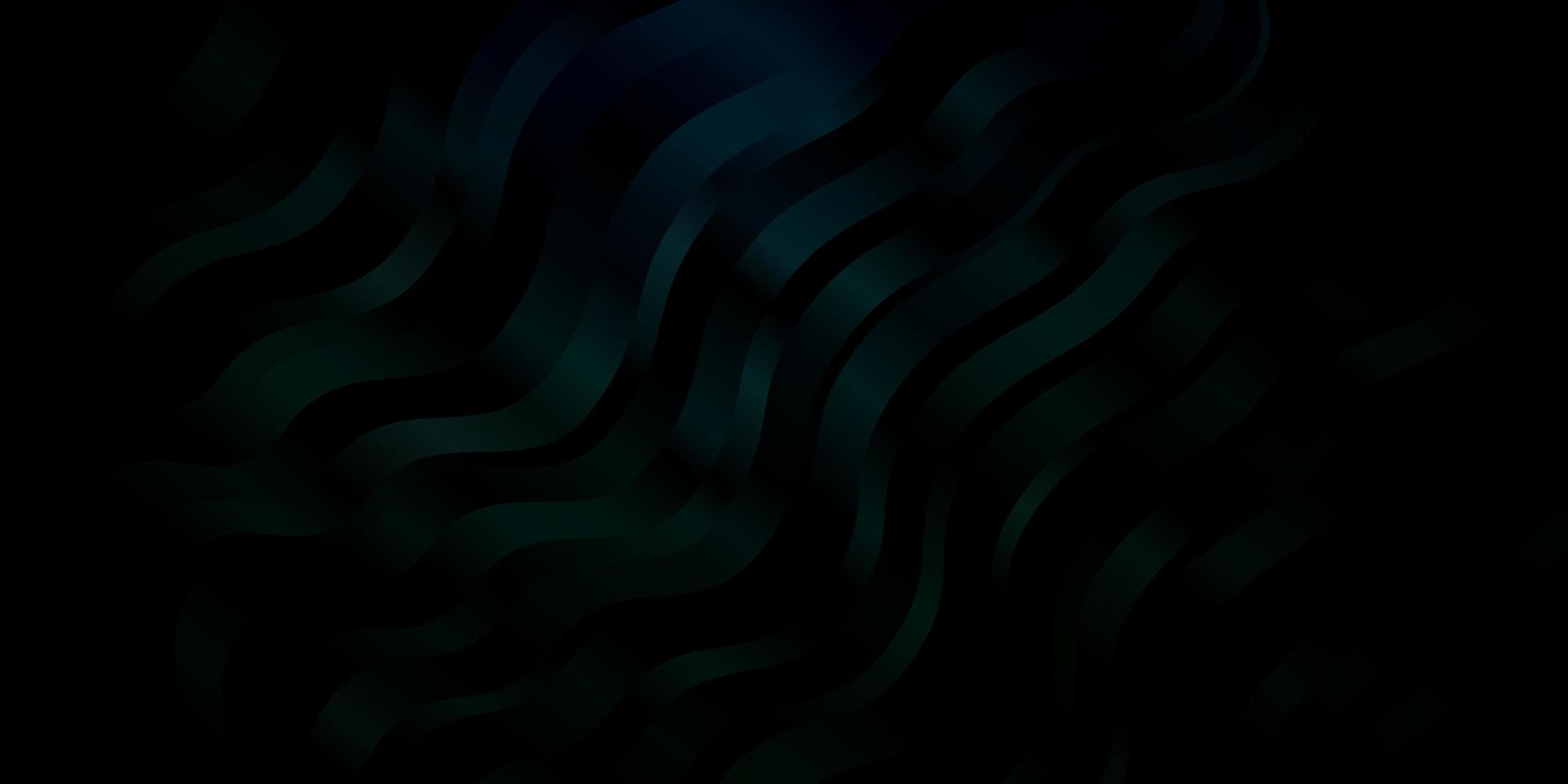 textura de vector verde oscuro con líneas torcidas ilustración abstracta con patrón de líneas de degradado bandy para páginas de destino de sitios web