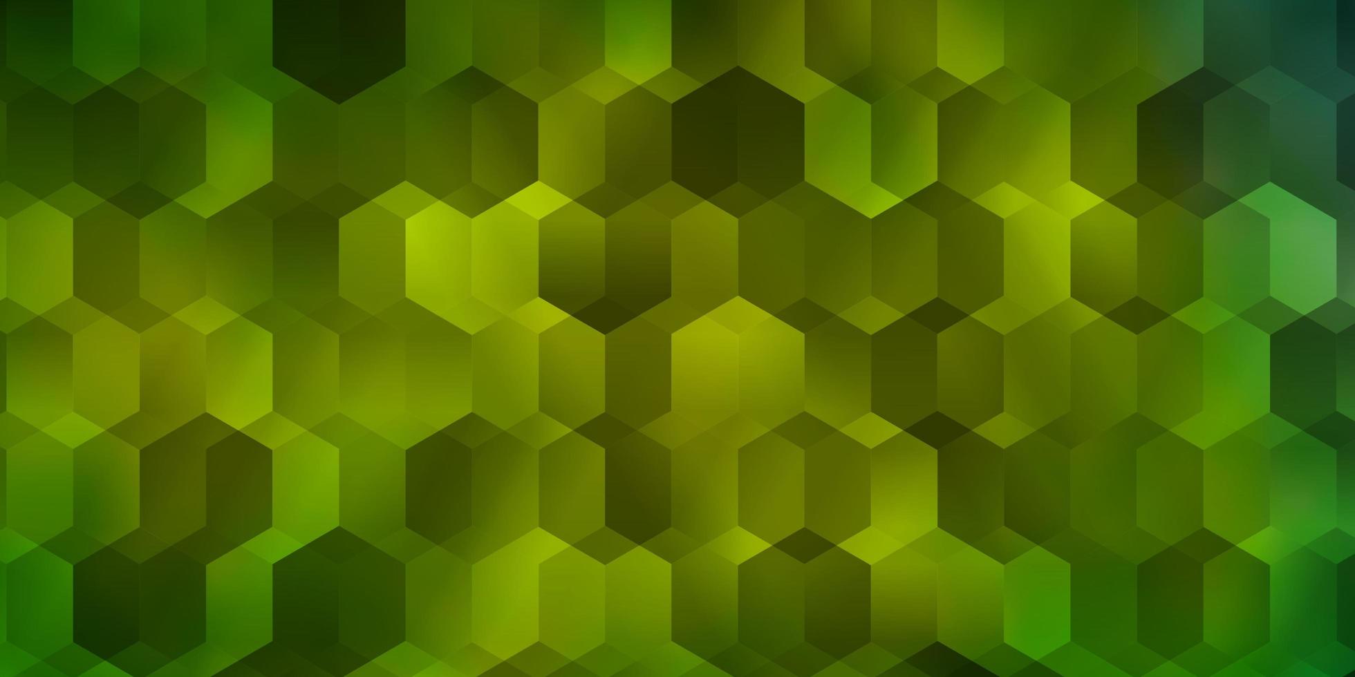 Fondo de vector verde claro con conjunto de hexágonos