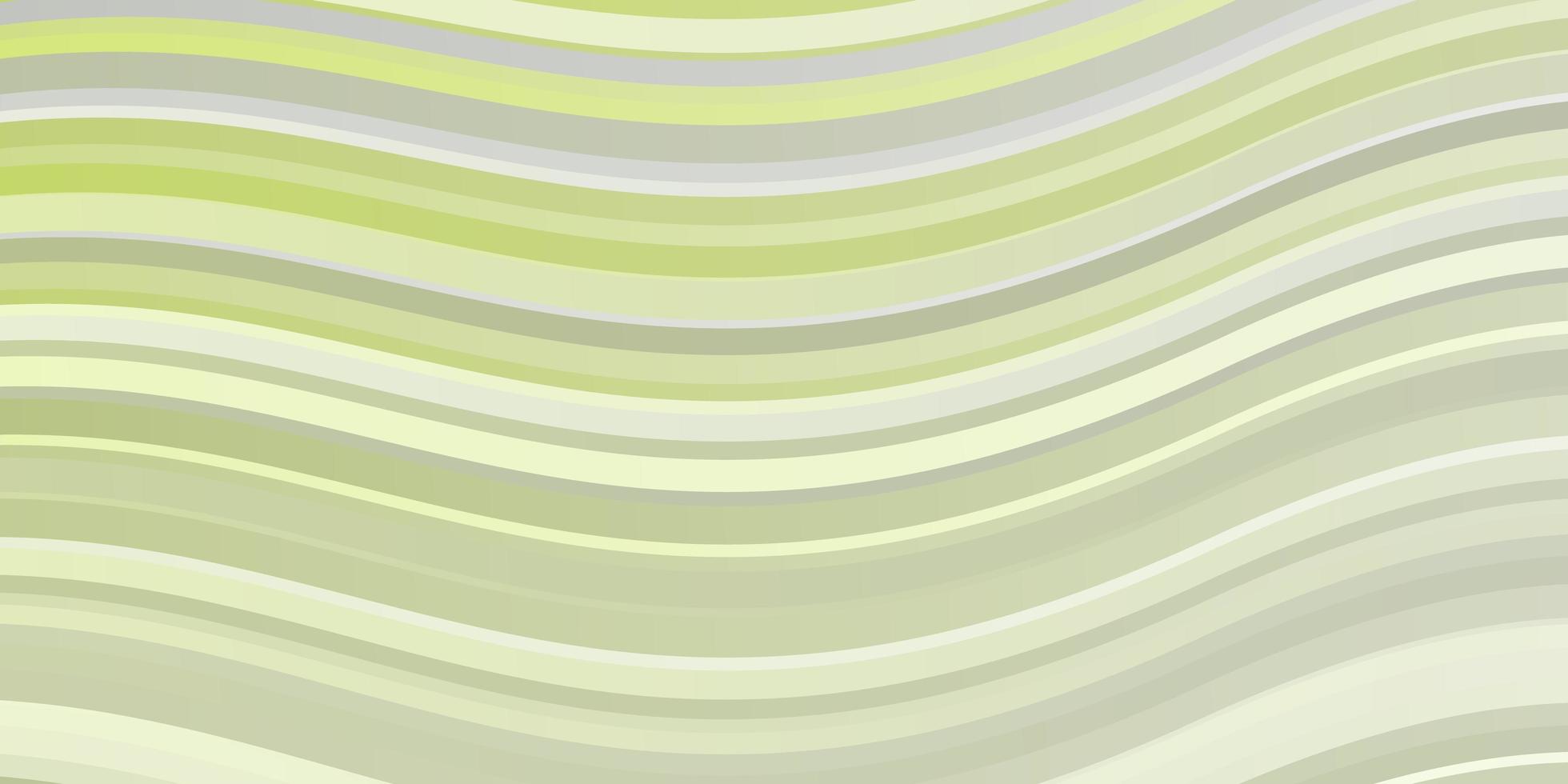 Light Green Yellow vector texture with circular arc Colorful illustration with curved lines Template for your UI design