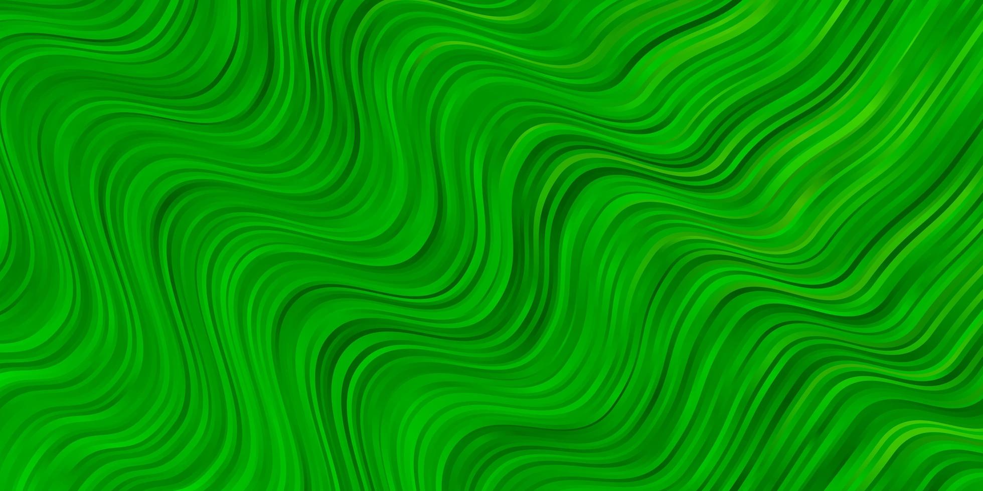 Telón de fondo de vector amarillo verde claro con curvas muestra brillante con formas de líneas curvas de colores diseño inteligente para sus promociones