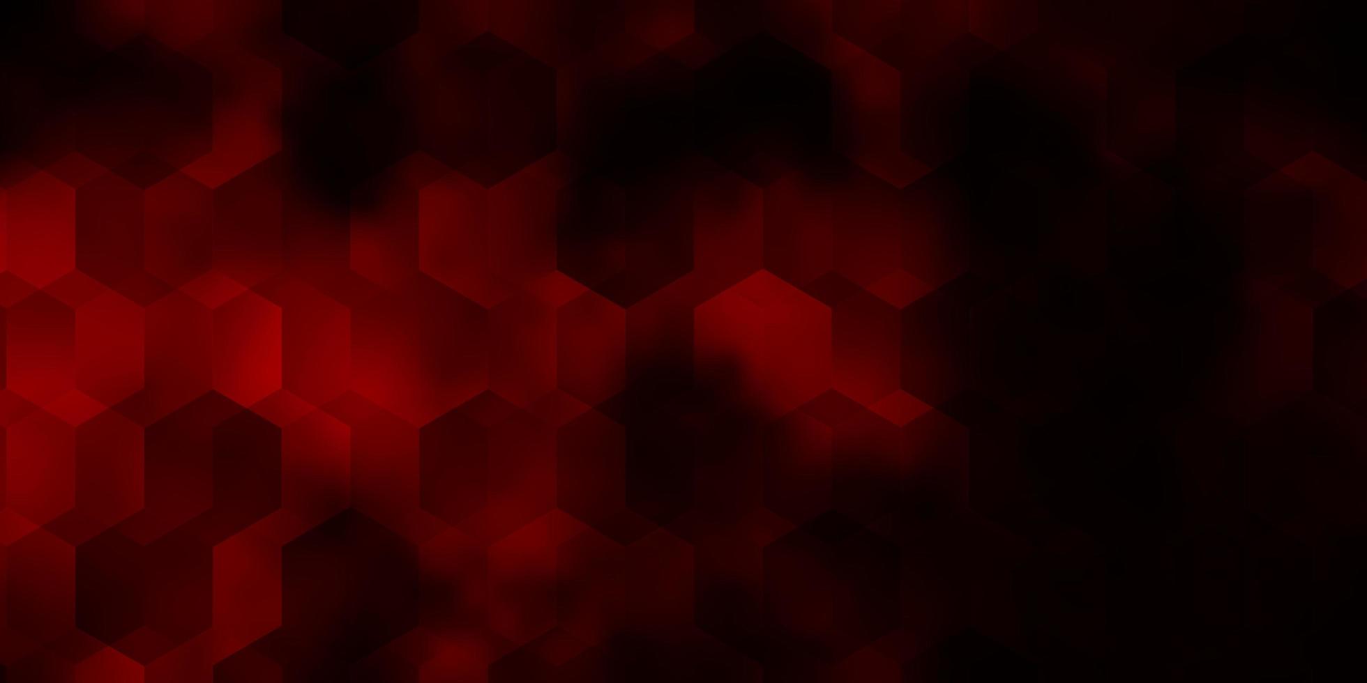 Dark Orange vector texture with colorful hexagons