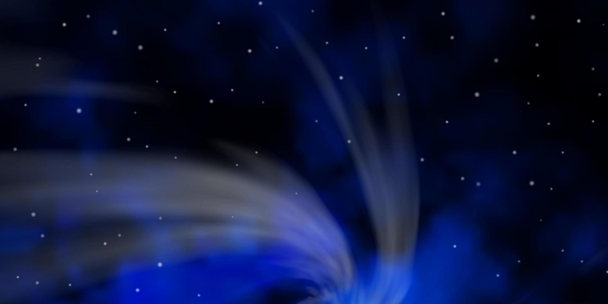 Dark BLUE vector template with neon stars Blur decorative design in simple style with stars Theme for cell phones