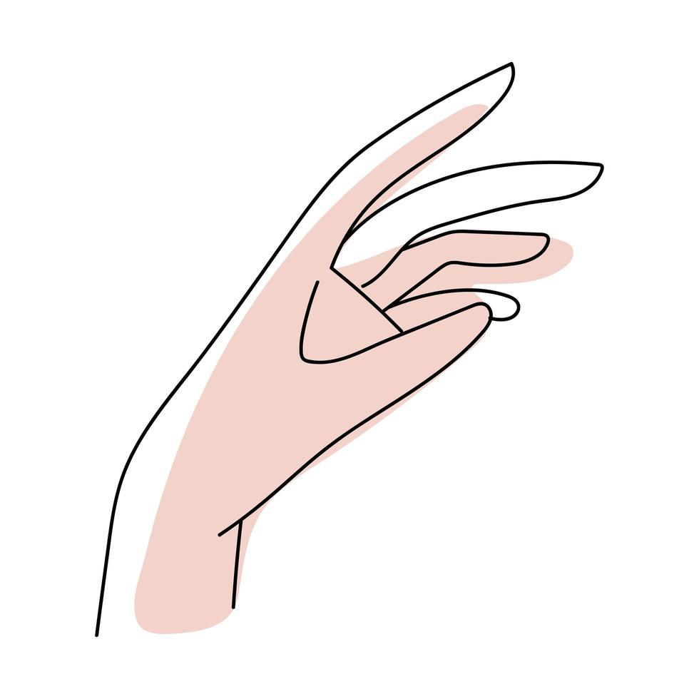 mano femenina minimalista vector