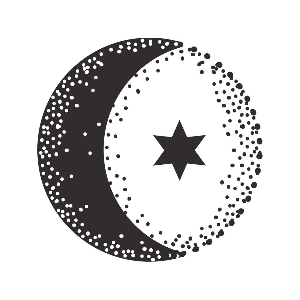 half moon star vector