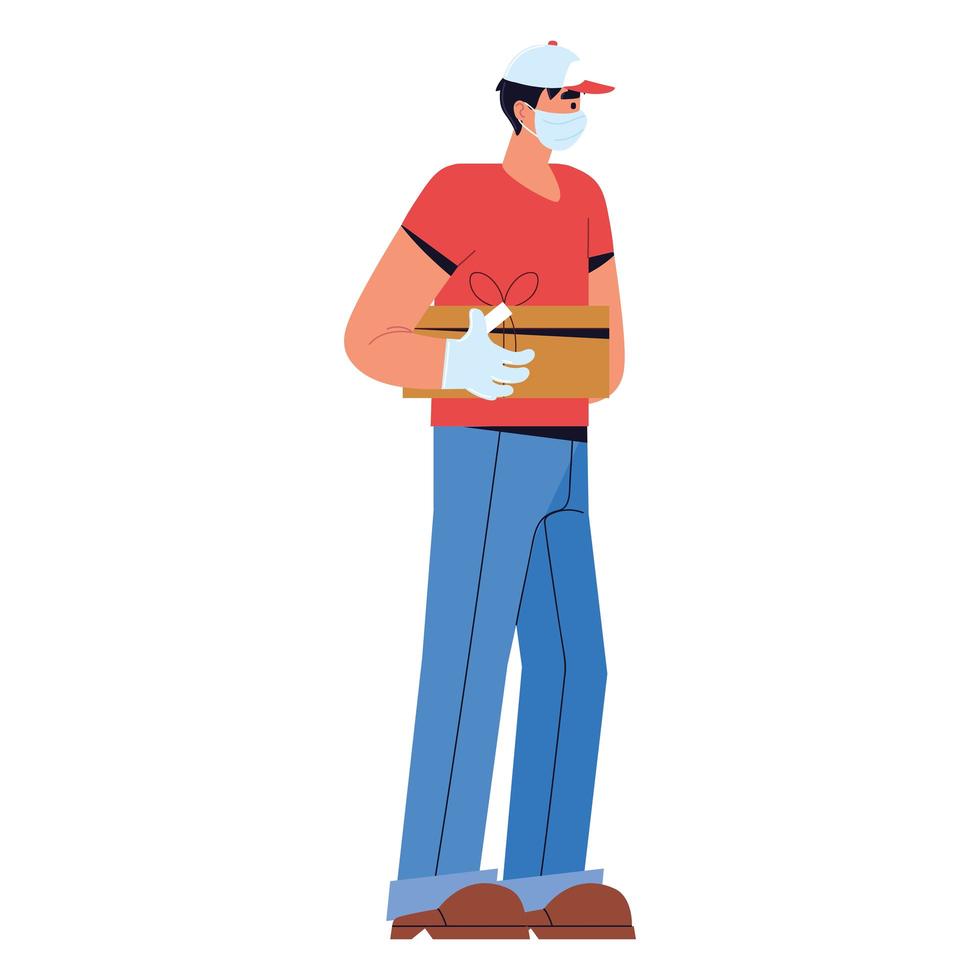 courier with box vector