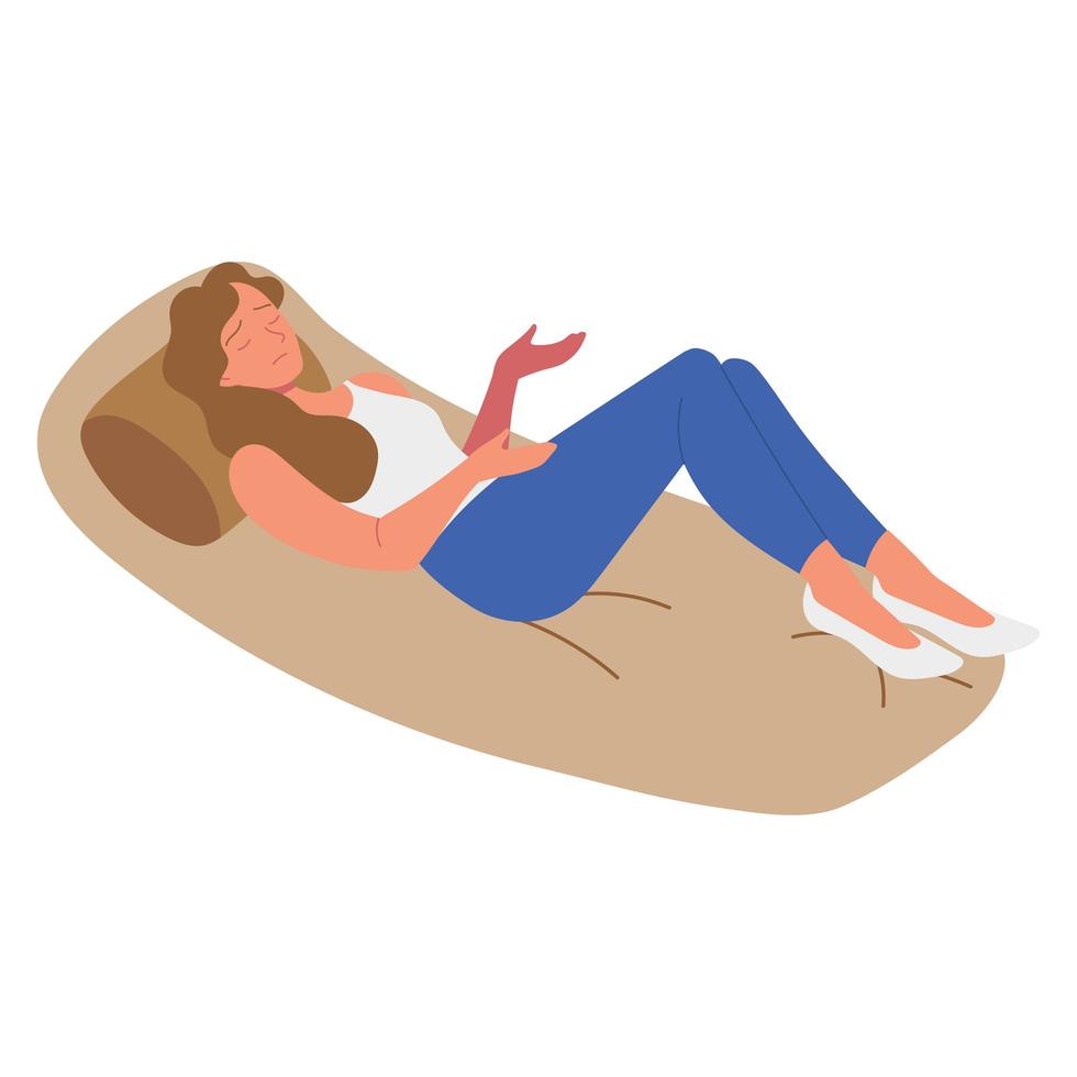 depressed woman resting vector