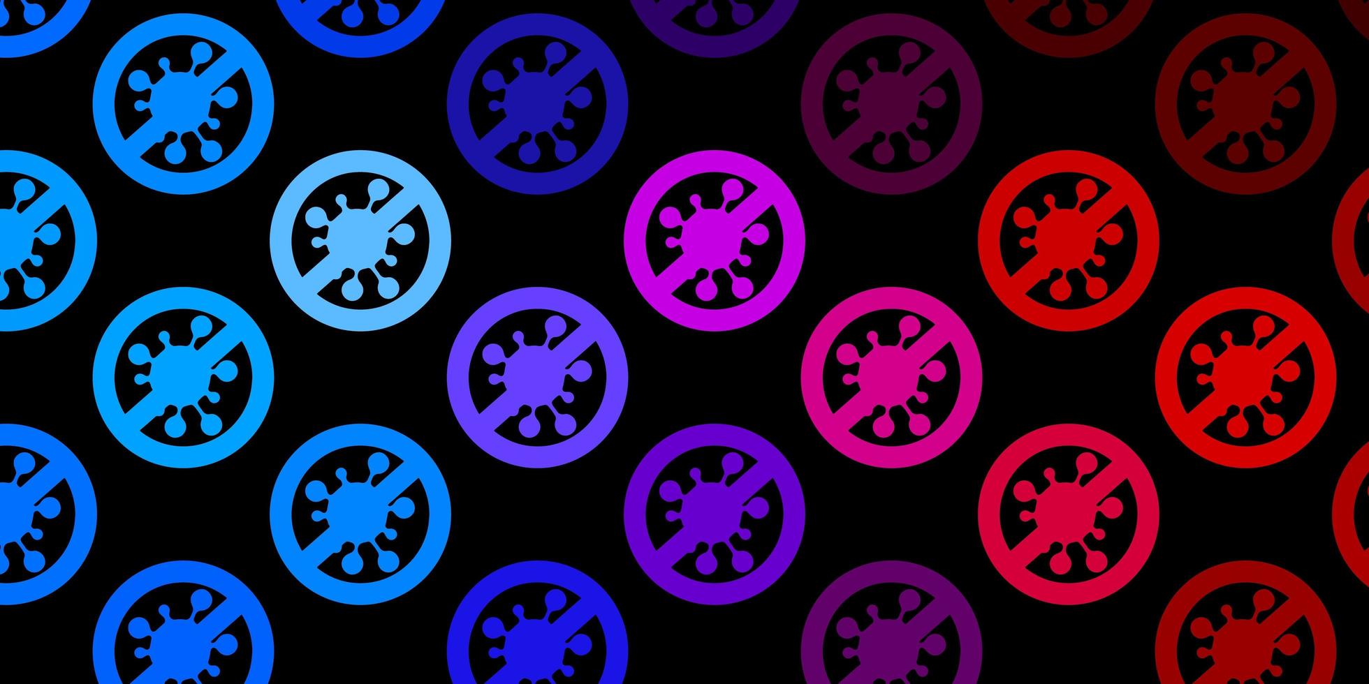 Dark Blue Red vector pattern with coronavirus elements