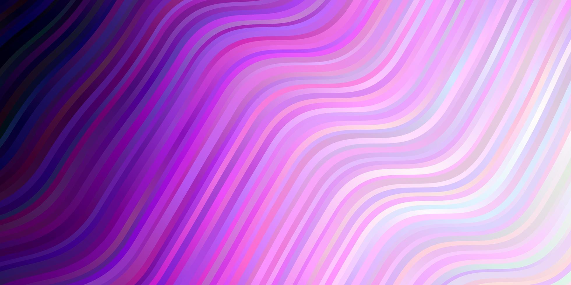patrón de vector rosa púrpura claro con curvas nueva ilustración colorida con plantilla de líneas dobladas para teléfonos móviles