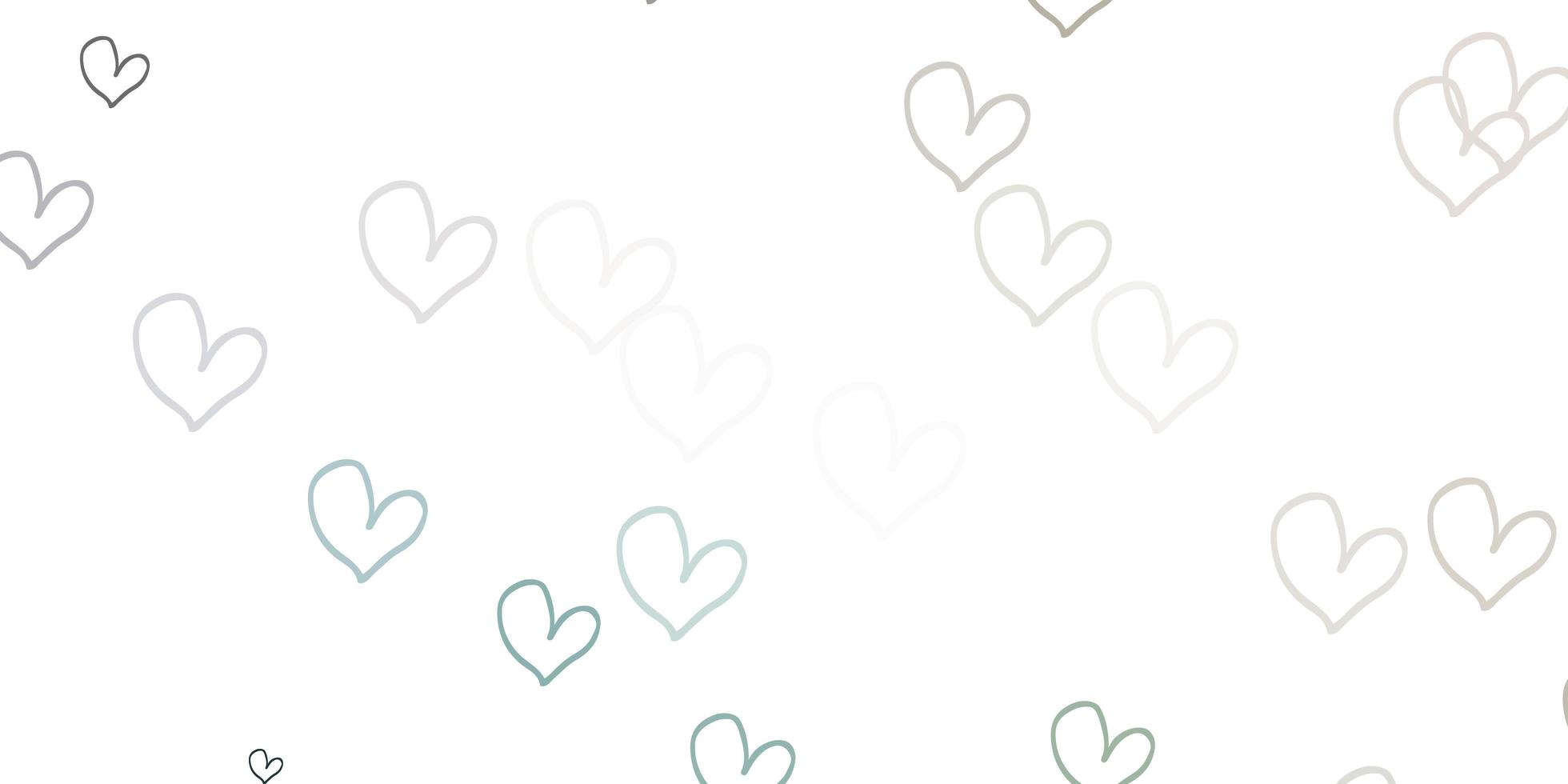 Light Gray vector pattern with colorful hearts