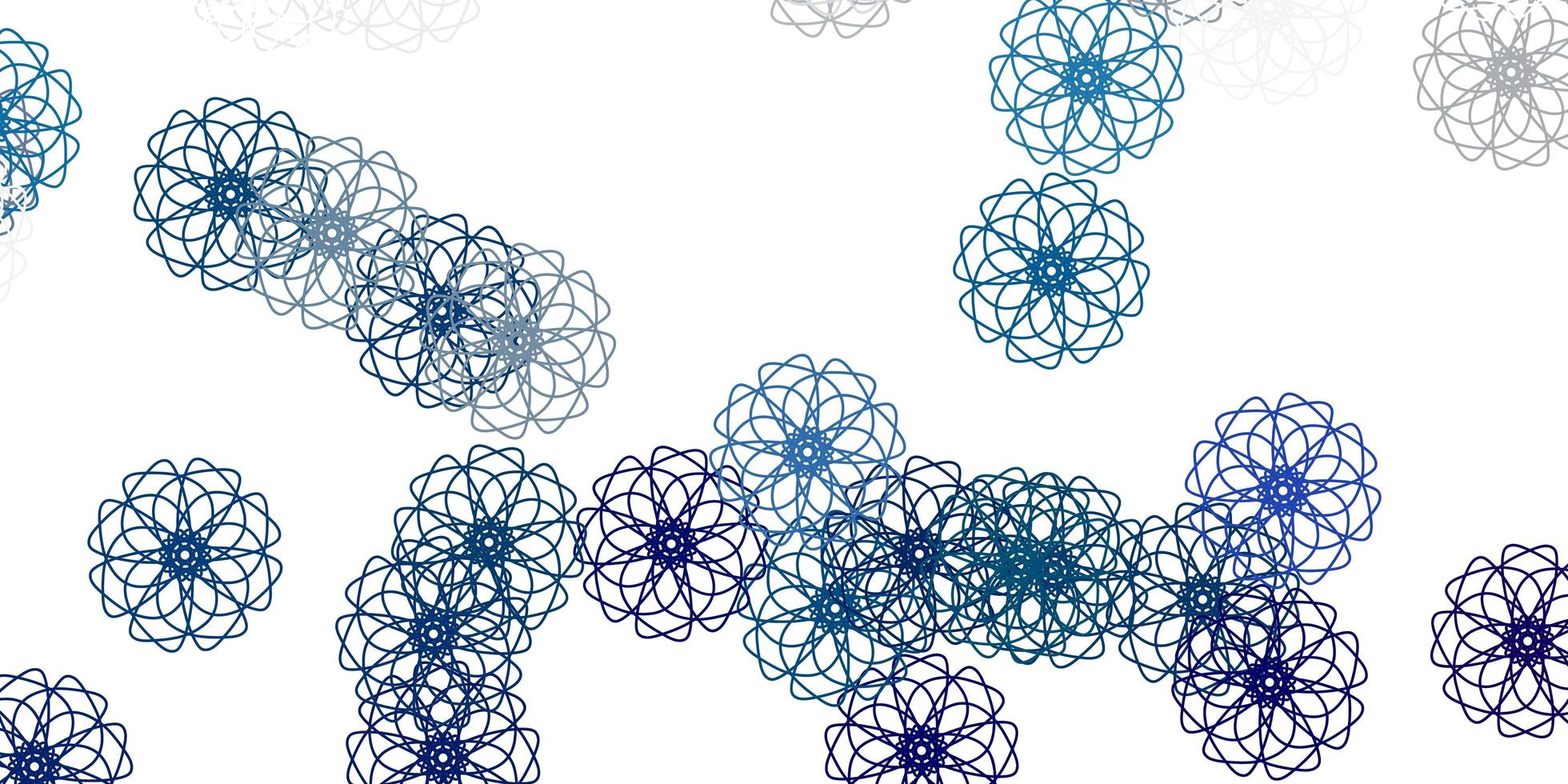 Light green vector doodle background with flowers