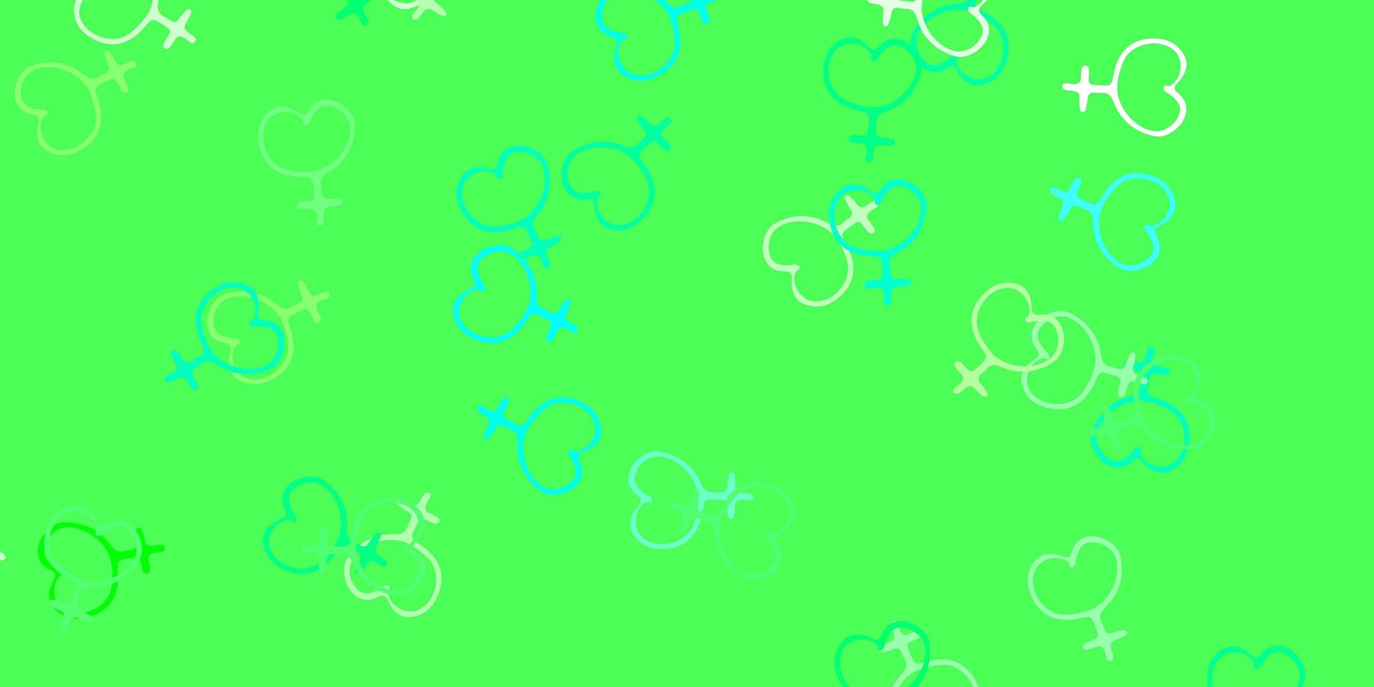 Light Green vector texture with women rights symbols