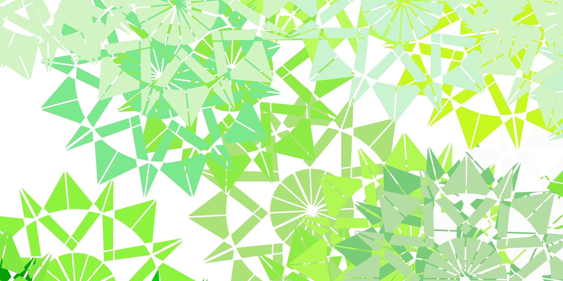 Light green yellow vector beautiful snowflakes backdrop with flowers