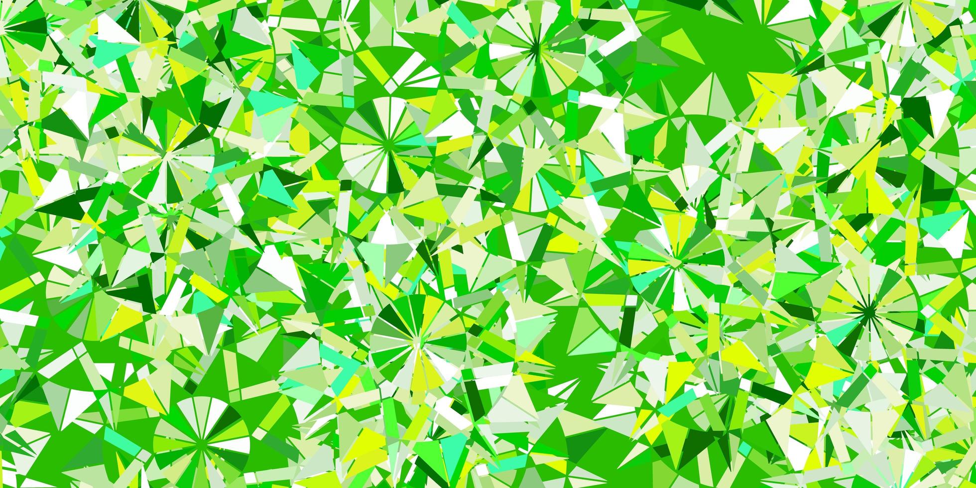 Light green yellow vector beautiful snowflakes backdrop with flowers