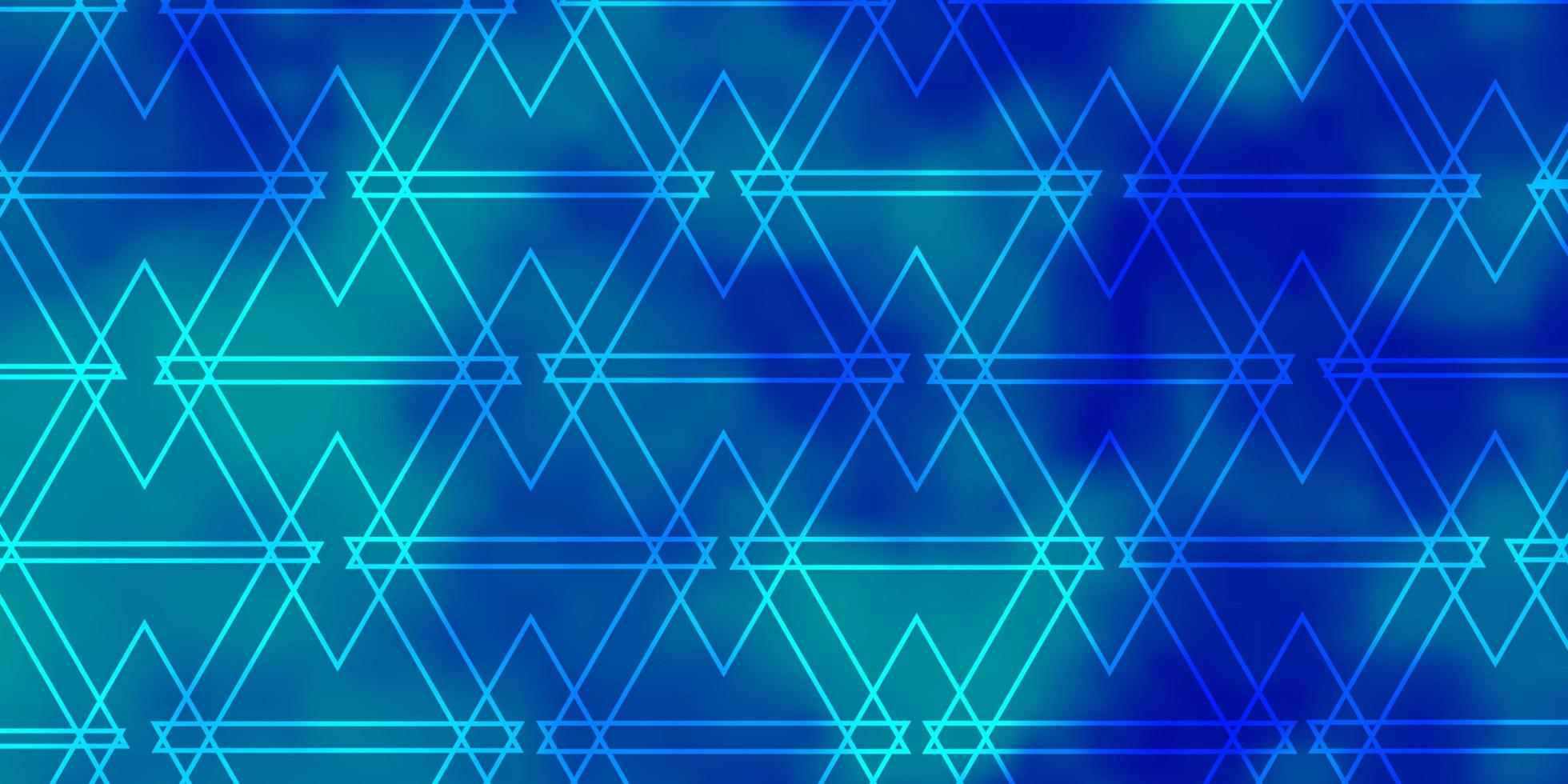 Telón de fondo de vector azul claro con líneas triángulos triángulos sobre fondo abstracto con diseño degradado colorido para sus promociones
