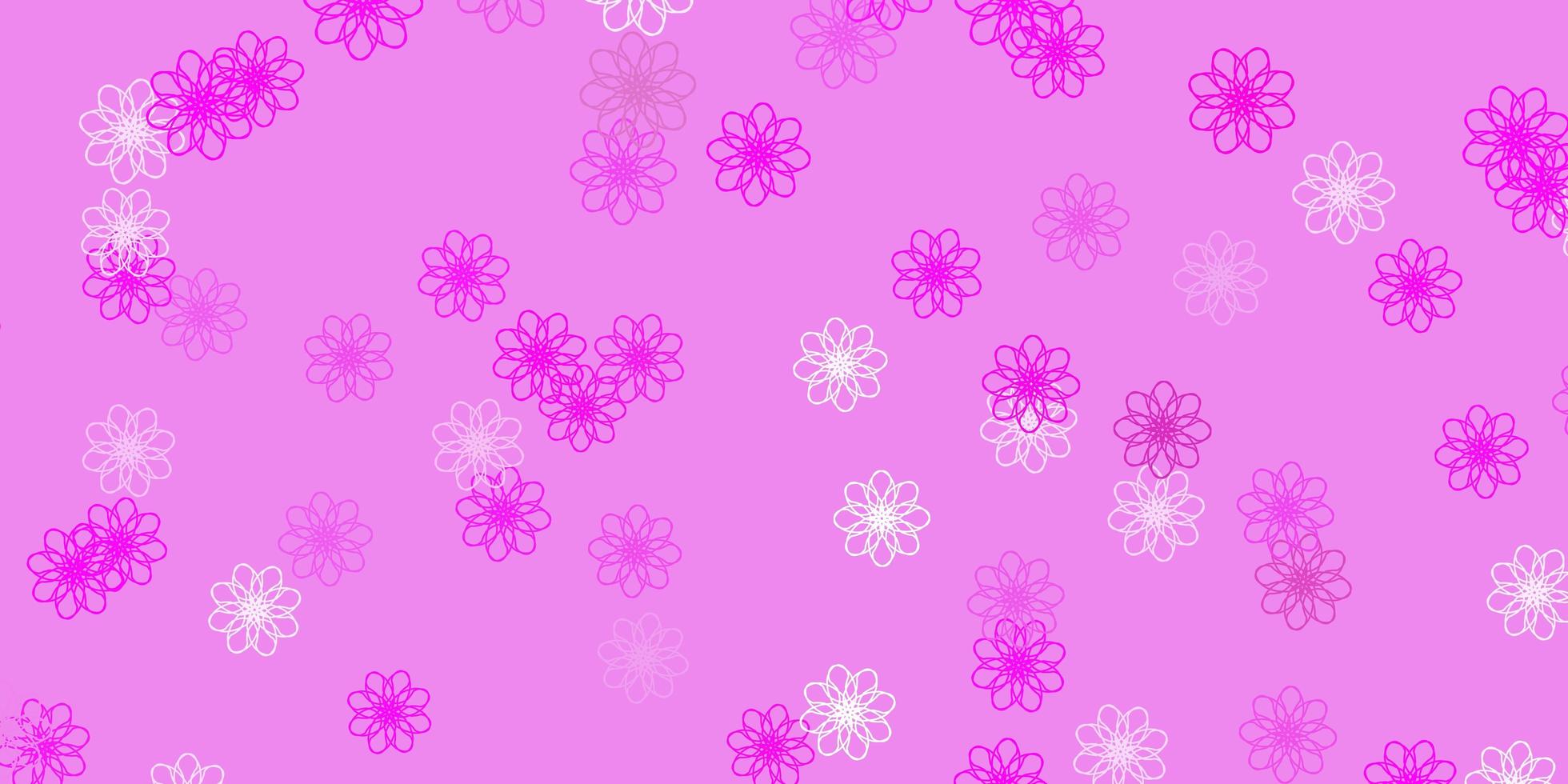 Light Pink vector doodle template with flowers