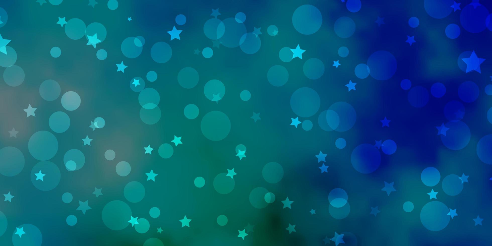 Light Blue Green vector layout with circles stars Abstract illustration with colorful shapes of circles stars Pattern for design of fabric wallpapers