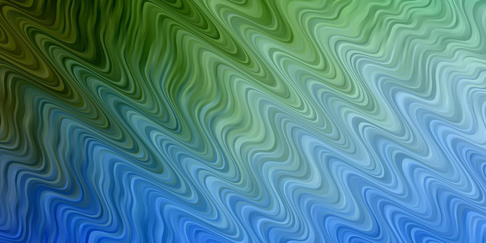 Textura de vector verde azul claro con ilustración colorida de curvas que consiste en un patrón de curvas para anuncios comerciales