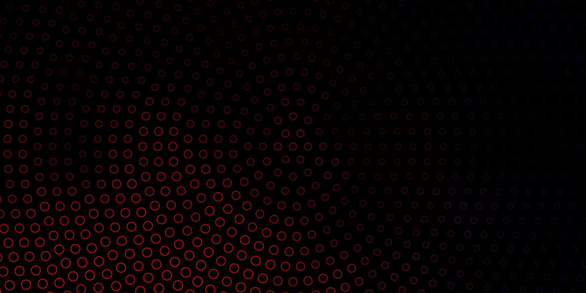 Fondo de vector rojo azul oscuro con círculos ilustración abstracta de brillo con patrón de gotas de colores para páginas de destino de sitios web